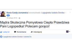 Referencje Katarzyna Czady-Jurszewicz- LogoGłoska Izabela Doroba