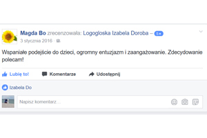 Referencje Magda Bo - LogoGłoska Izabela Doroba
