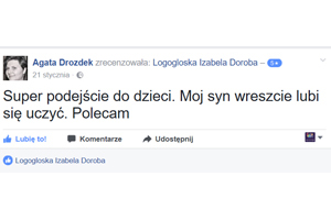 Referencje Agata Drozdek - LogoGłoska Izabela Doroba